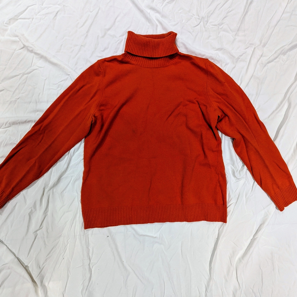 Banana Republic Orange Wool Turtleneck Sweater